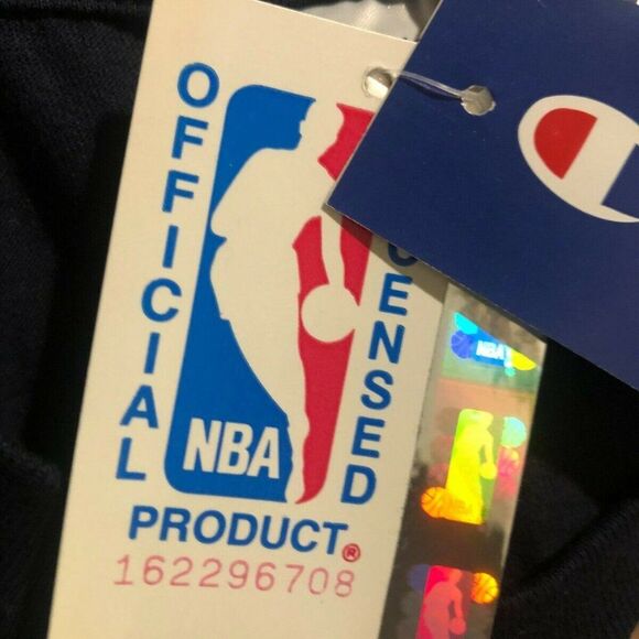 Vintage Champion Radiating C Logo NBA Navy Color T-Shirt Men's Large NWT VTG - Picture 4 of 4